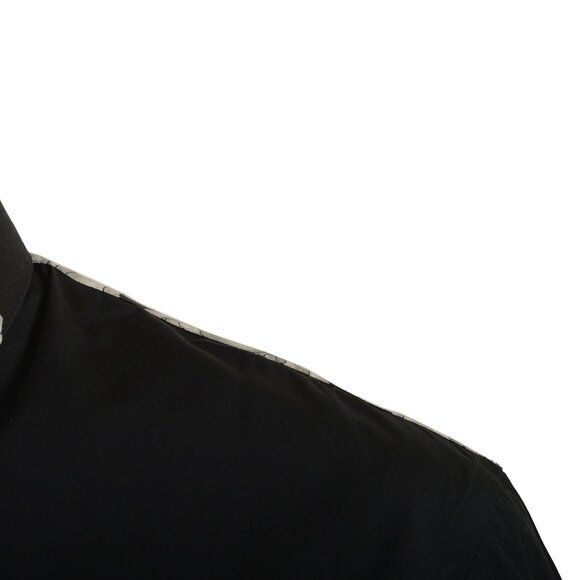 Versace Men's Black & Gray Heritage Print Long Sleeve Dress Shirt US 16 IT 41 - Picture 4 of 5